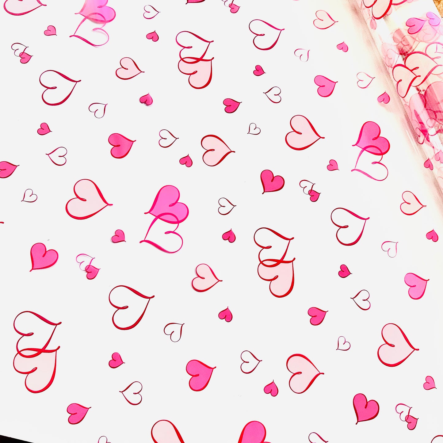 Cerise Hearts Cellophane
