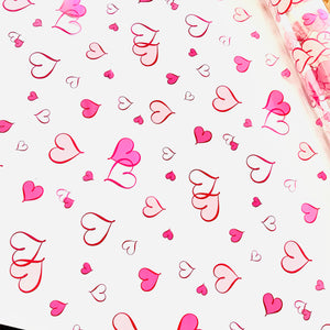 Mothers Day Valentines HEART pink cerise on clear Cellophane Wrap Hampers / 3 metres curling ribbon