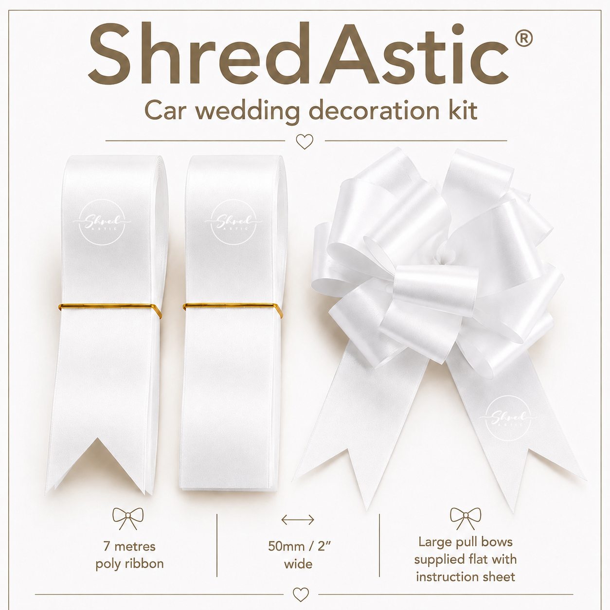 White - Wedding Car Decoration Kit
