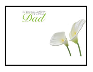 Large Funeral Memorial Cards - 9.5 x 12cm
