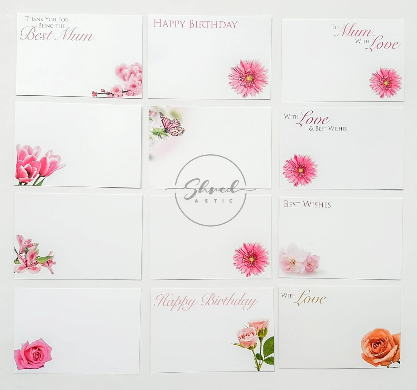 Pink Mum (Pack of 12) Florist Cards 6 x 9cm