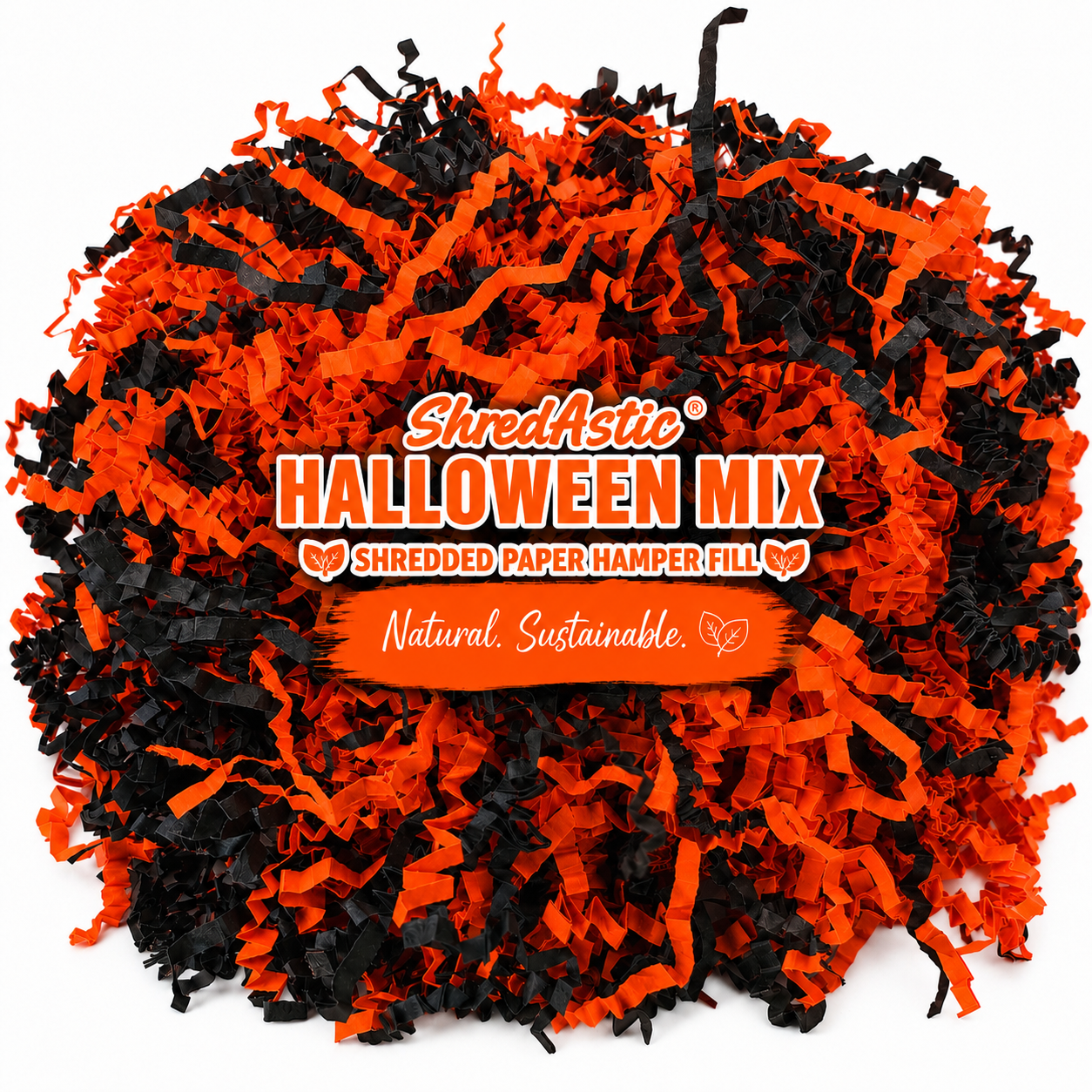 Shredded Paper Halloween  - Orange, Black ZigZag Mix