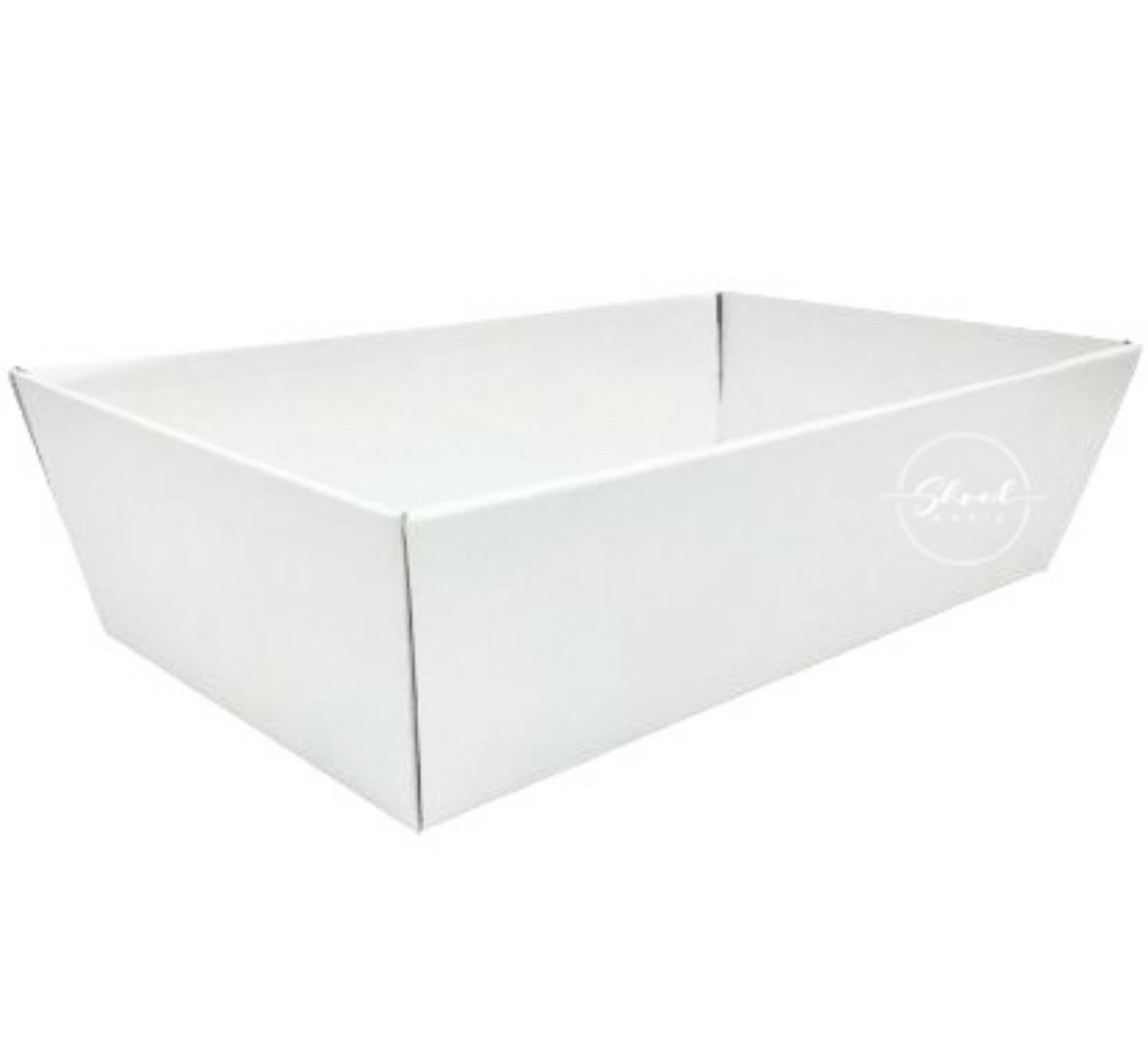 White Hamper Tray cardboard 28 x 18cm medium 10 colour choice / pack sizes