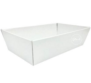 White Hamper Tray cardboard 28 x 18cm medium 10 colour choice / pack sizes