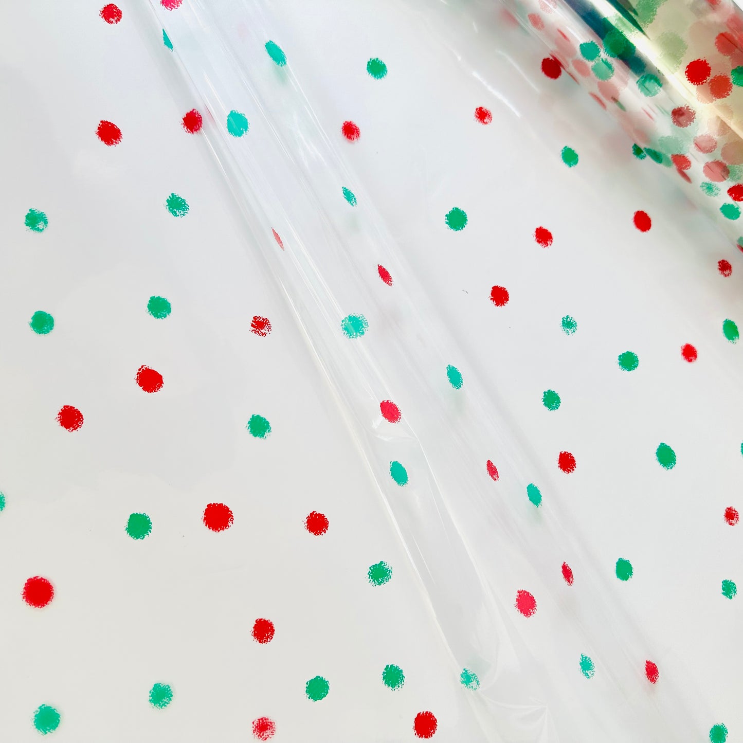 Red Green Dot Christmas Cellophane