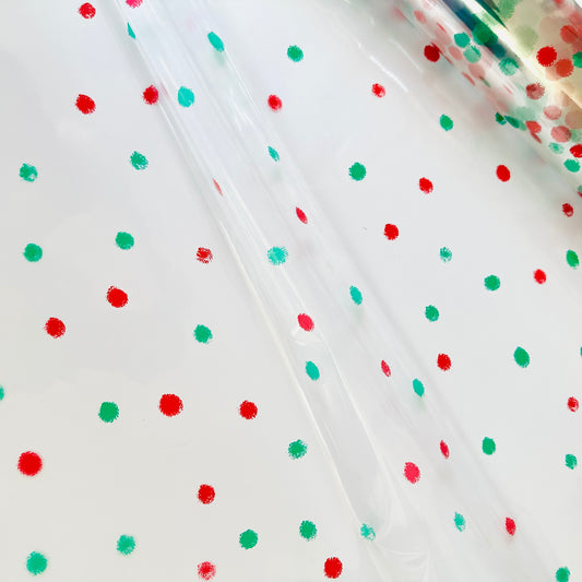 Red Green Dot Christmas Cellophane