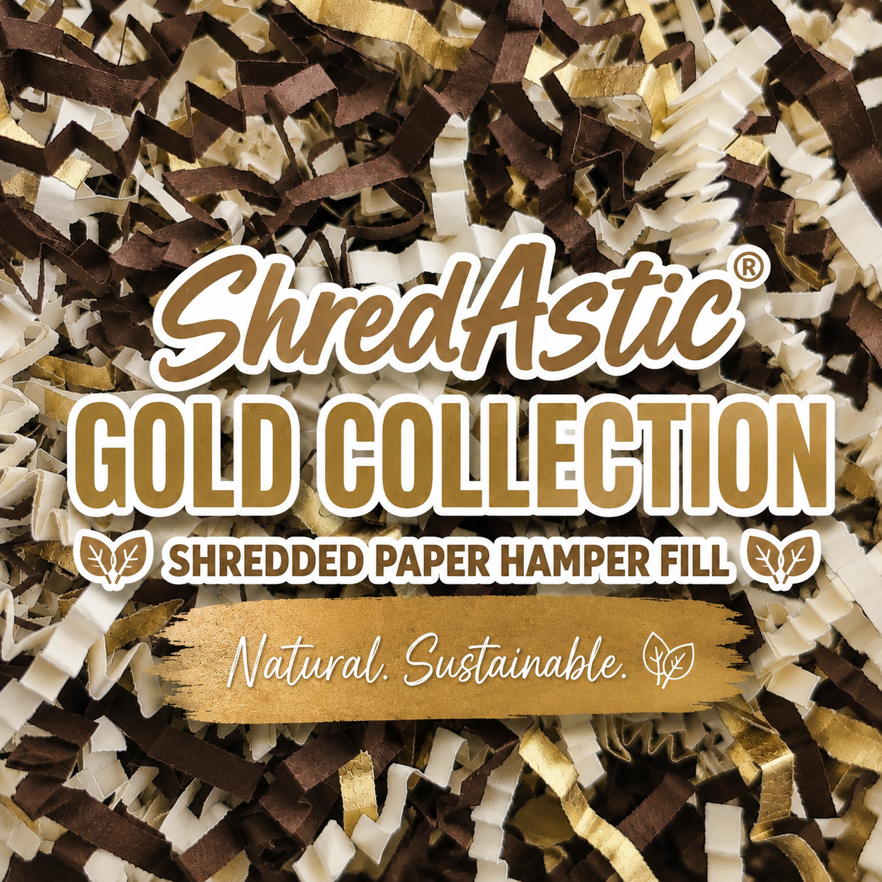 Brown, Ivory & Gold ZigZag Shredded Paper Mix
