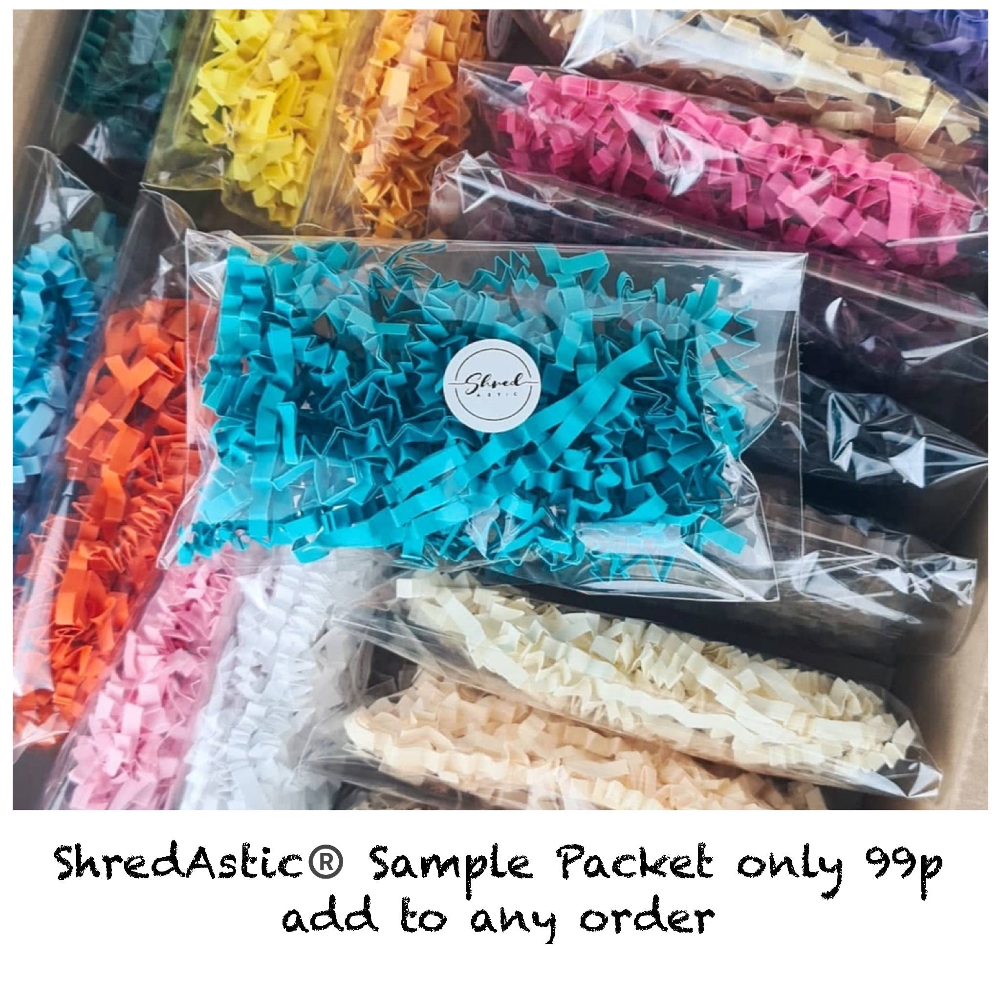 ShredAstic®️ Easter Baby Shower Pink Blue Hamper Fill Kraft ZigZag Crinkle Paper Mix
