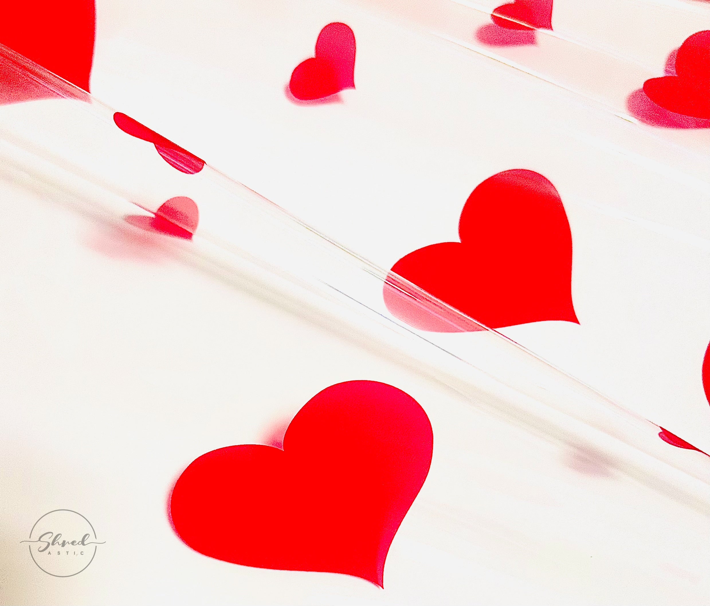 Valentines HEART red script Cellophane Wrap Hampers / 3 metres red curling ribbon