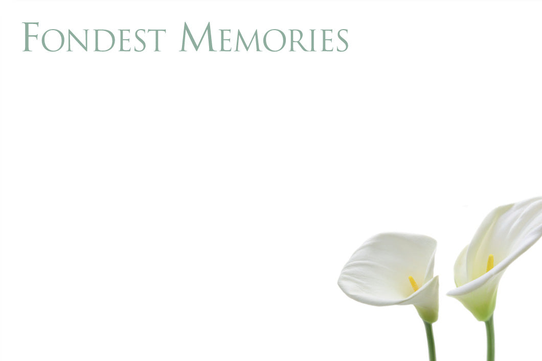 Funeral (Pack of 4) Floristry Cards 6 x 9cm