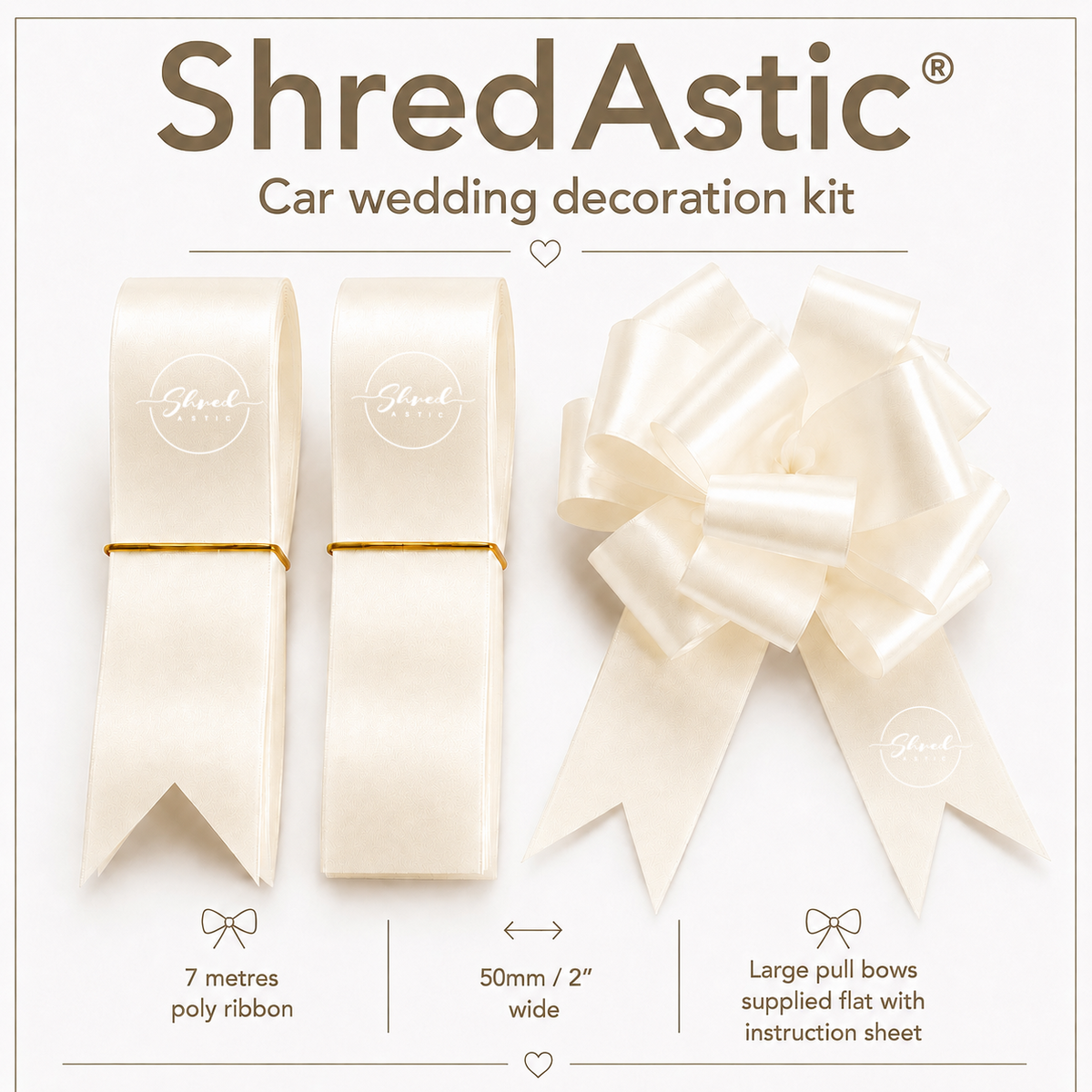 IVORY - Wedding Car Decoration Kit