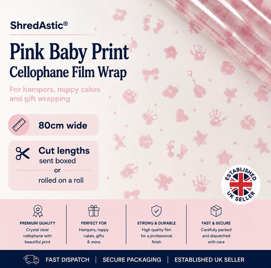 Pink Baby Print - New Baby Cellophane
