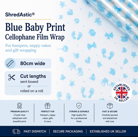Blue Baby Print - New Baby Cellophane
