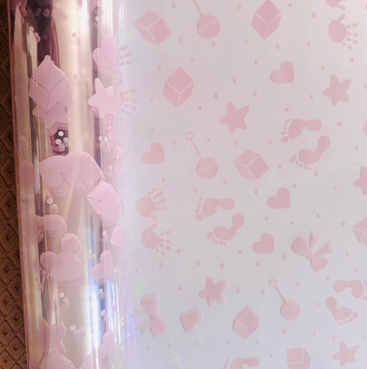 Pink Baby Print - New Baby Cellophane