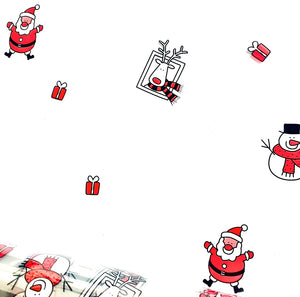 Santa Snowman Reindeer Cellophane/ 3 metres red curling ribbon hamper wrap