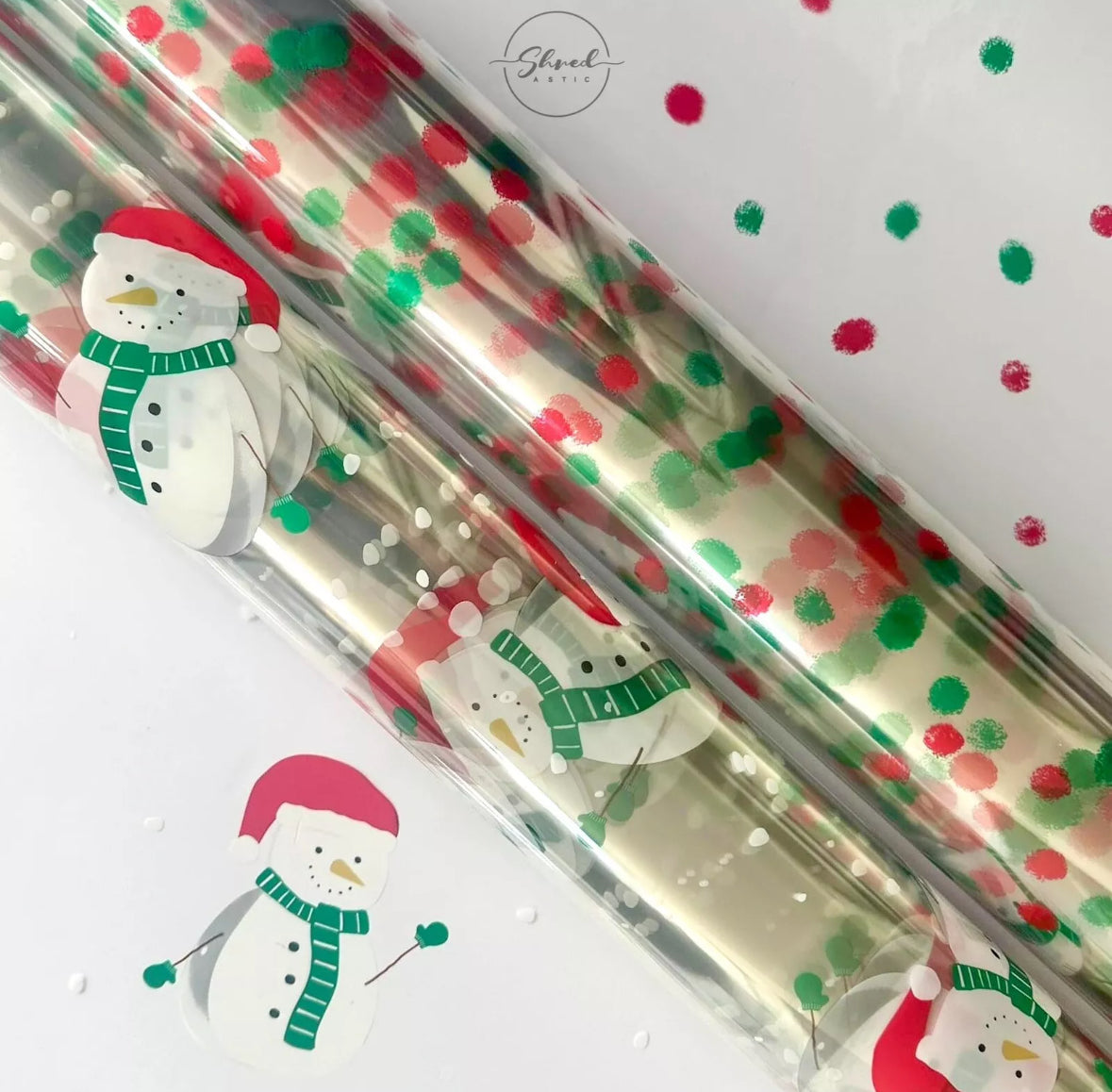 Red Green Dot Christmas Cellophane