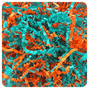 ShredAstic®️ Shredded Paper Mix Orange/turquoise for Gift Packaging