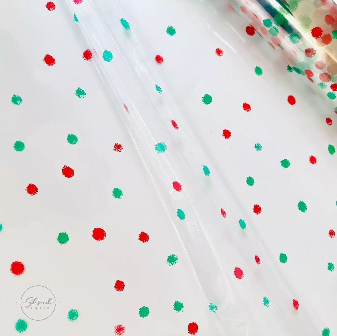 Red Green Dot Christmas Cellophane