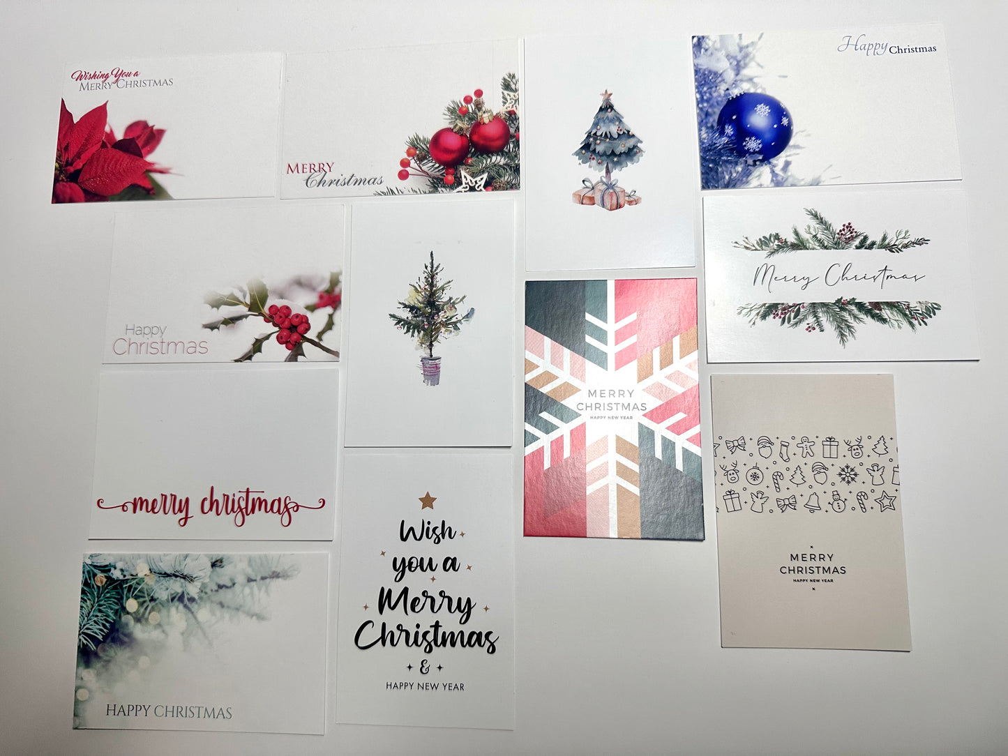 Christmas (Pack of 12 Assorted) Florist Cards 6 x 9cm