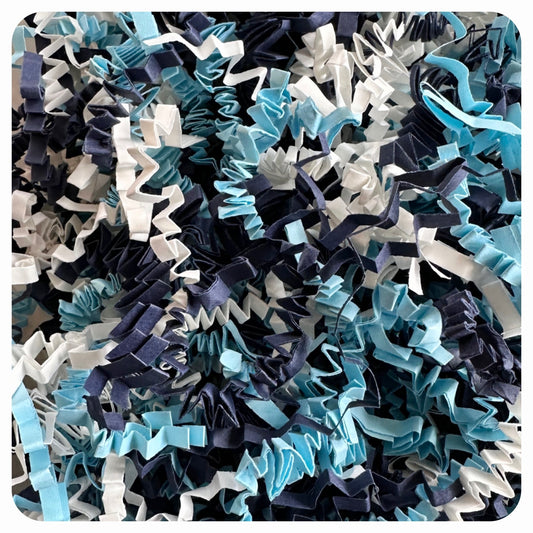 ShredAstic®️ Pale Blue / White / Navy ZigZag Paper Mix Fathers Day