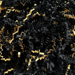 ShredAstic®️ Black & Gold ZigZag Shredded Paper Mix Gift Packaging