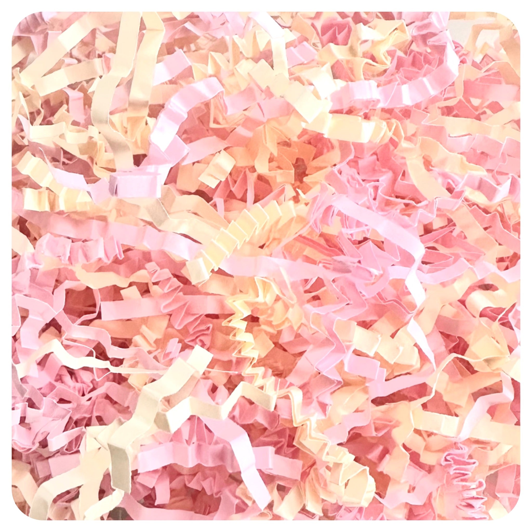 ShredAstic®️ Cream & Pale Pink ZigZag Crinkle Mothers Day Paper Mix
