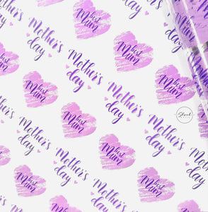 Best Mum Happy Mothers Day lilac/purple  on clear Cellophane Wrap Hampers / 3 metres curling ribbon