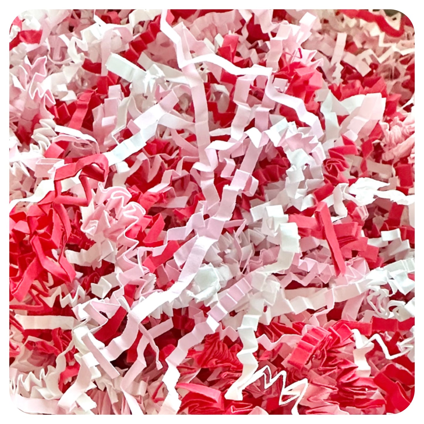Cerise Pink, Pale Pink & White ZZ Mix
