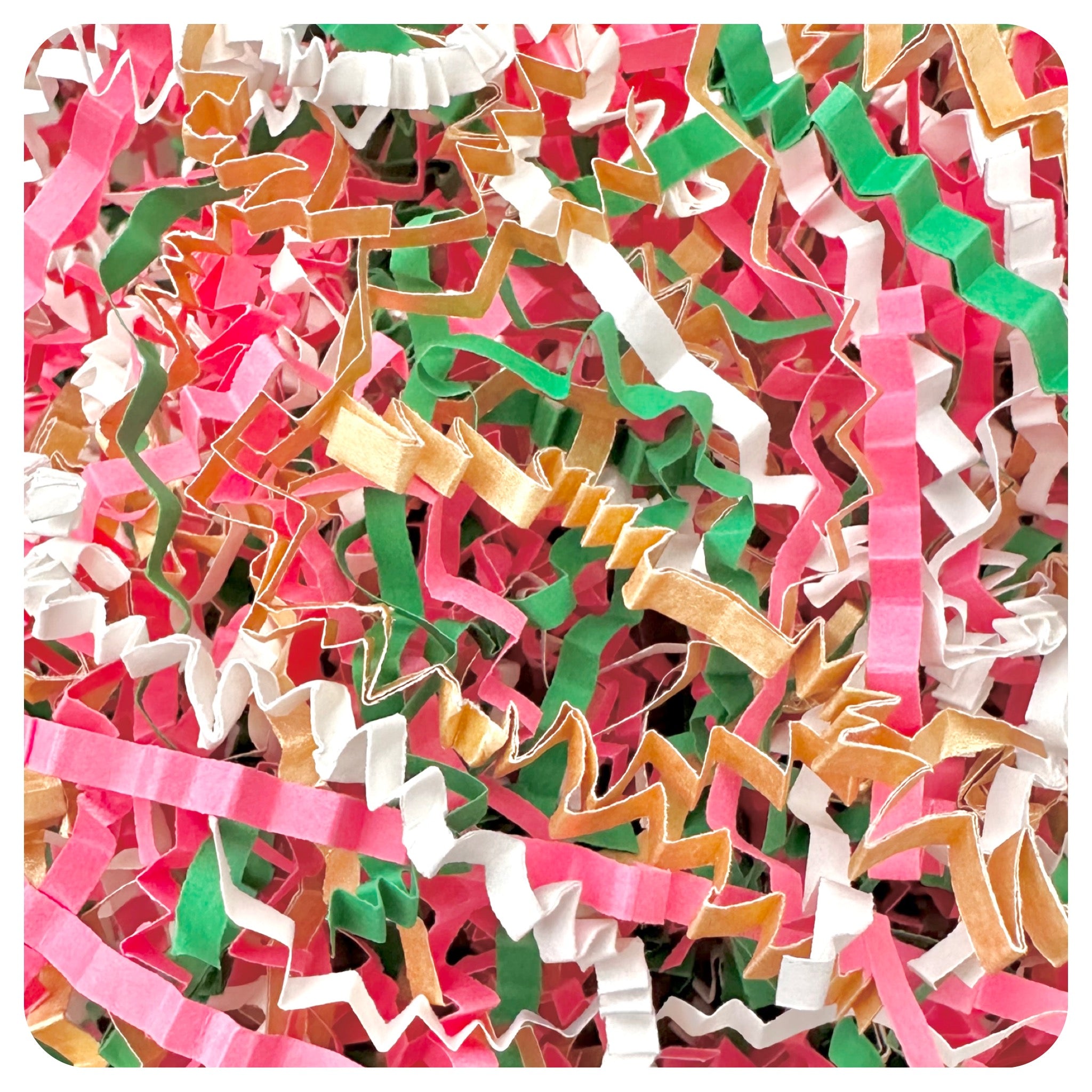 ShredAstic®️ZigZag Crinkle Paper Mix pink white green gold