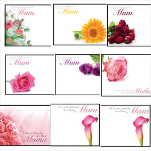 Large Funeral Memorial Cards - Mum Mother Mam Mom Mama 9x12cm