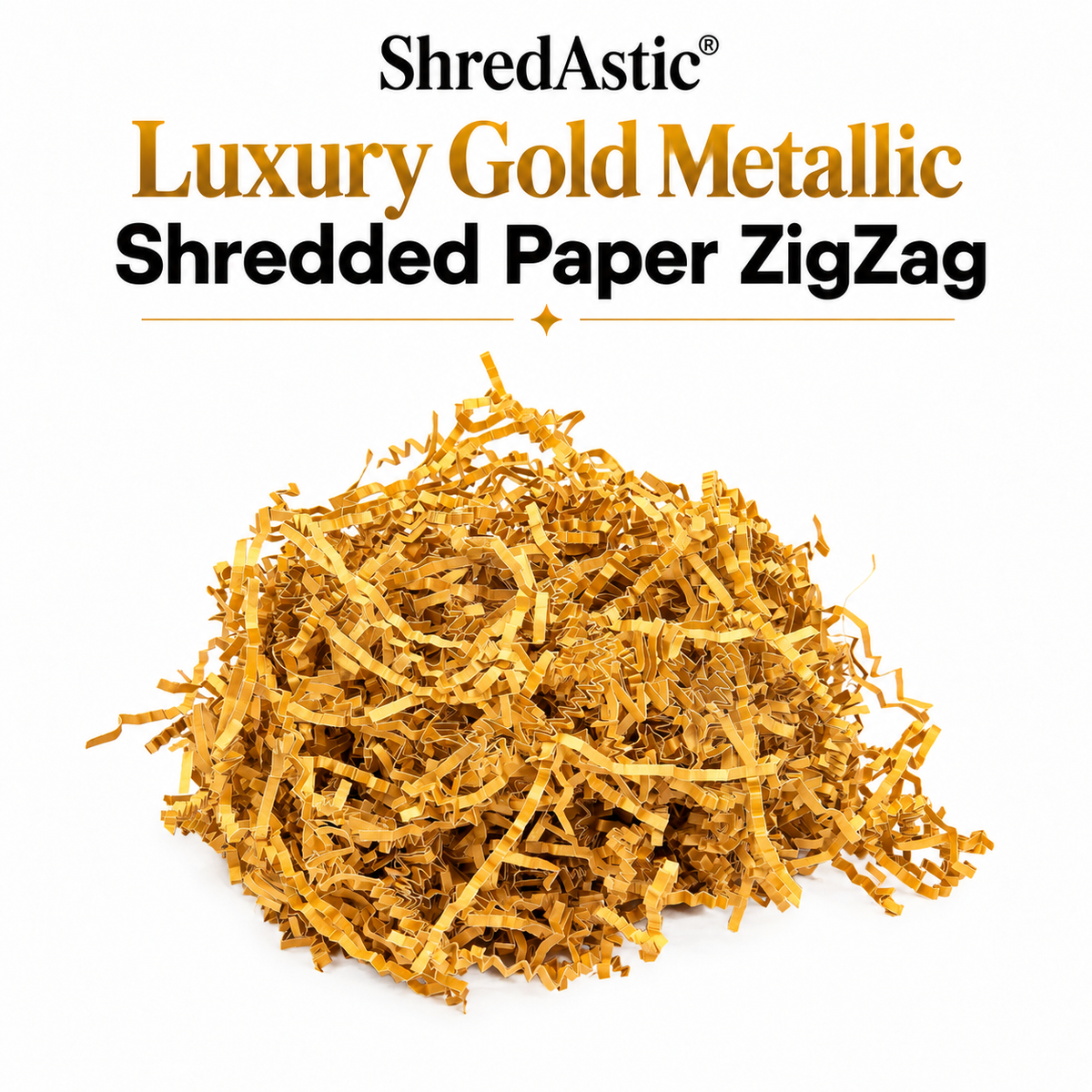 Gold Metallic Shredded Paper ZigZag Crinkle Cut