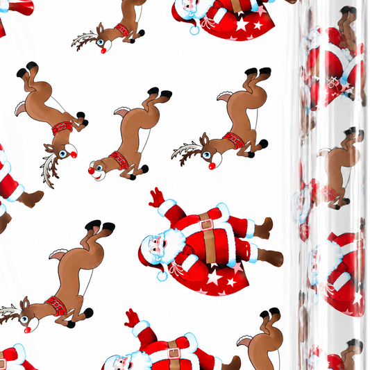 Santa Reindeer Christmas Cellophane Film Wrap florist hampers