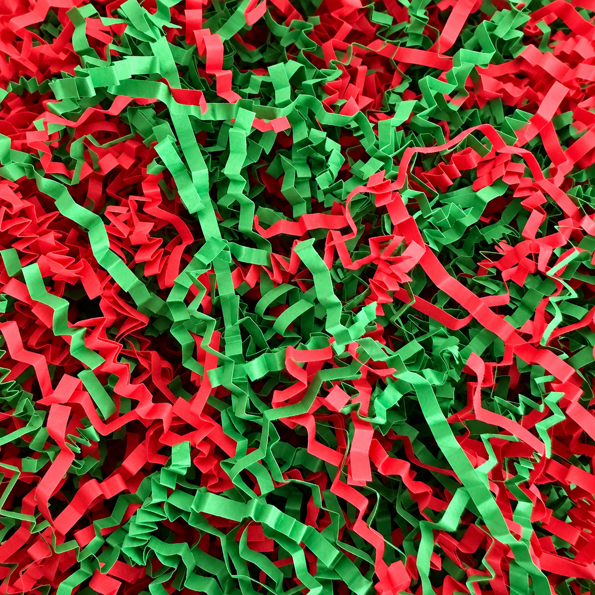 Spruce Green & Red Shredded Paper ZigZag Mix