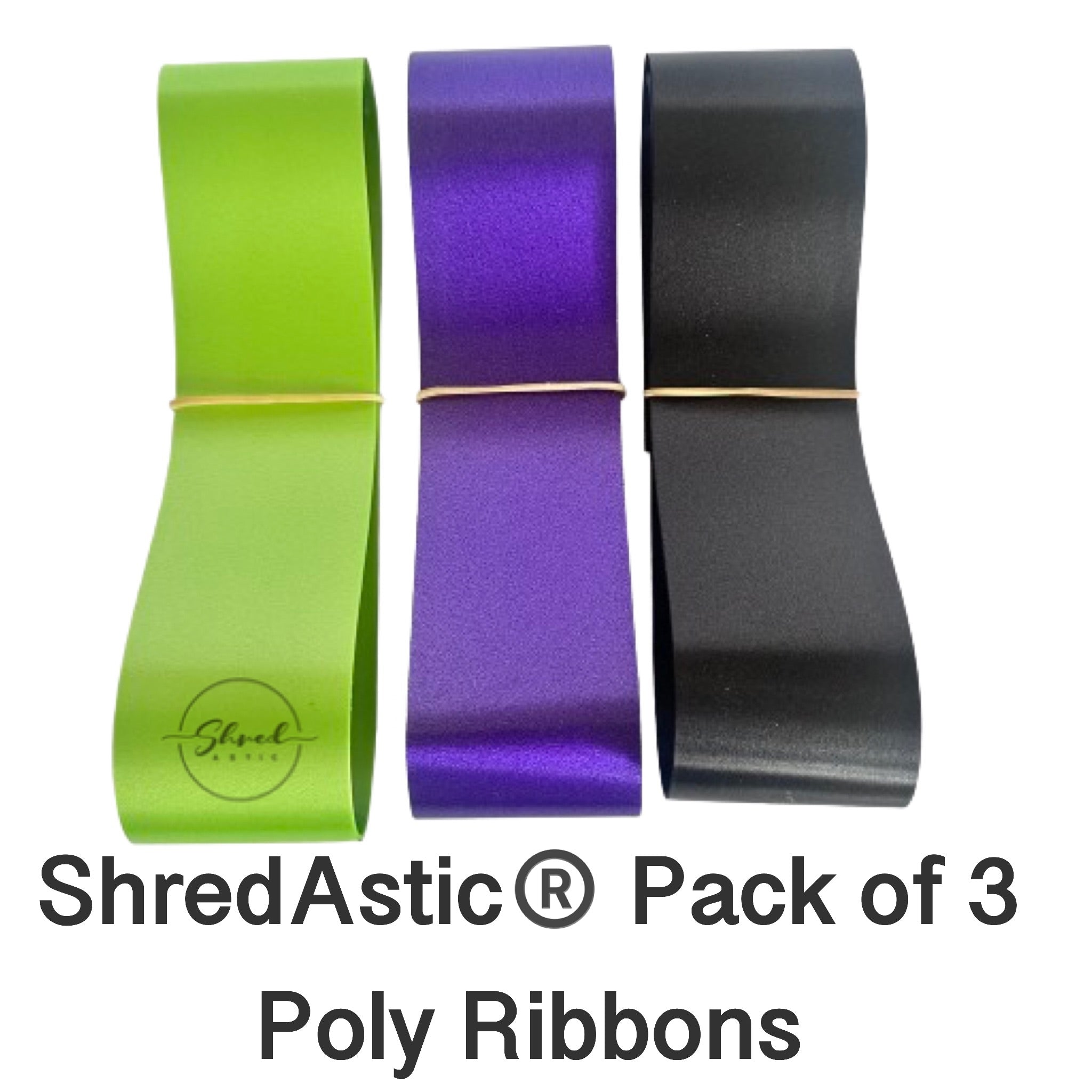 Halloween Set 2 'Pack of Three' Poly Ribbon - Green, Purple, Black