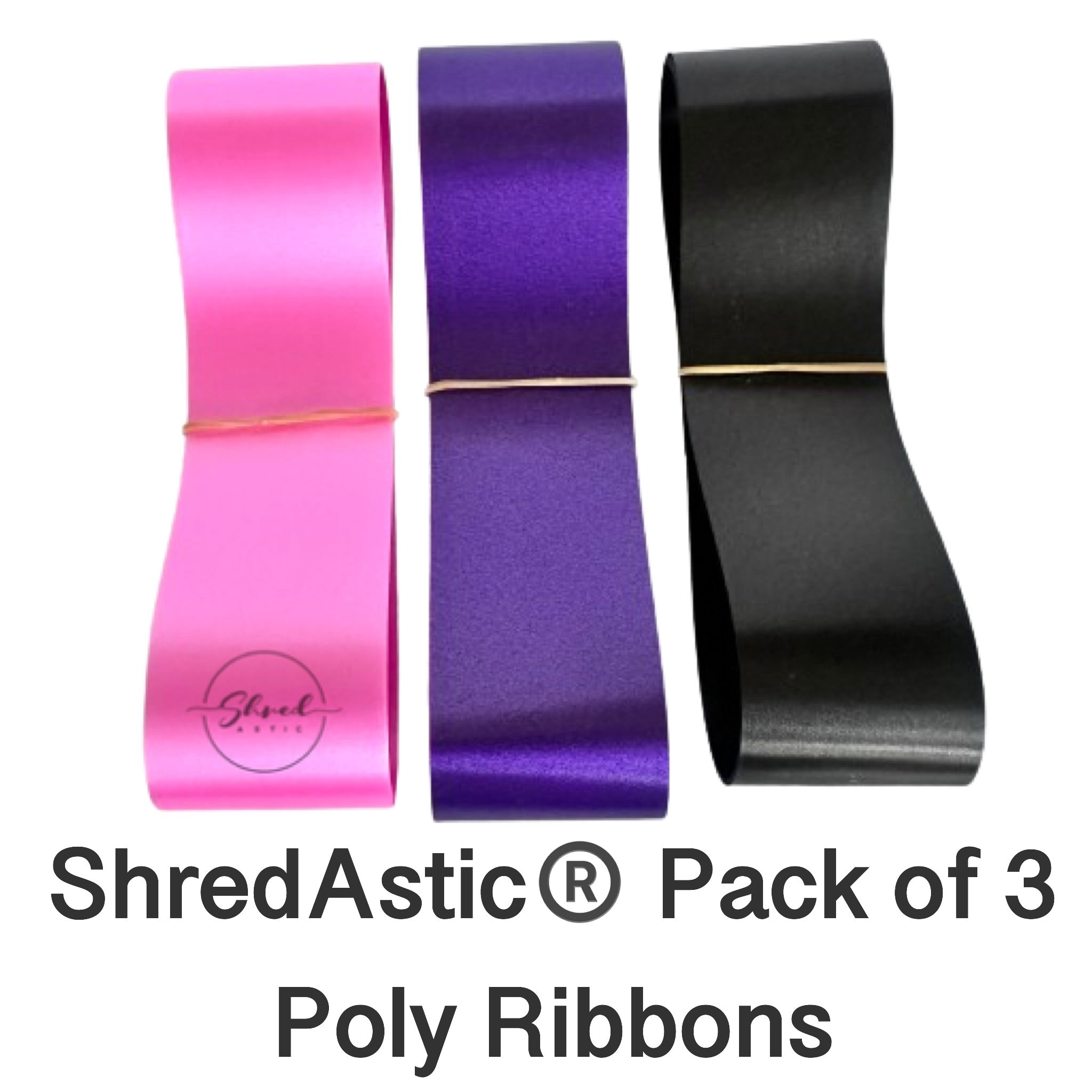Halloween Set 3 'Pack of Three' Poly Ribbon - Pink, Purple, Black