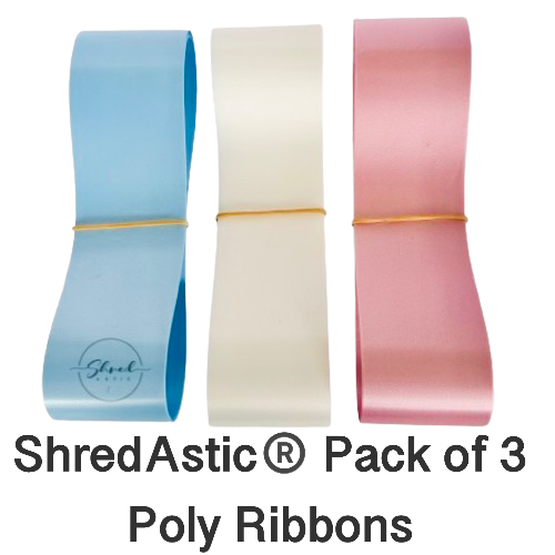 New Arrival 'Pack of Three' Poly Ribbon - Pale Blue, White, Pale Pink