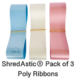 New Arrival 'Pack of Three' Poly Ribbon - Pale Blue, White, Pale Pink