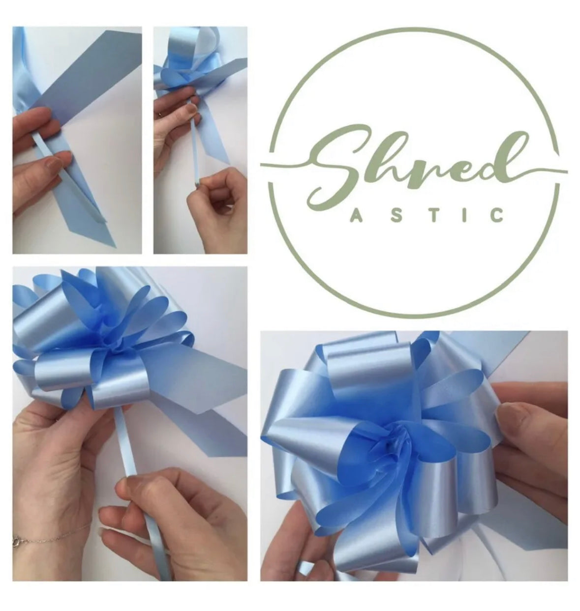 Blue  Dot - Florist Cellophane & Blue Pull Bow