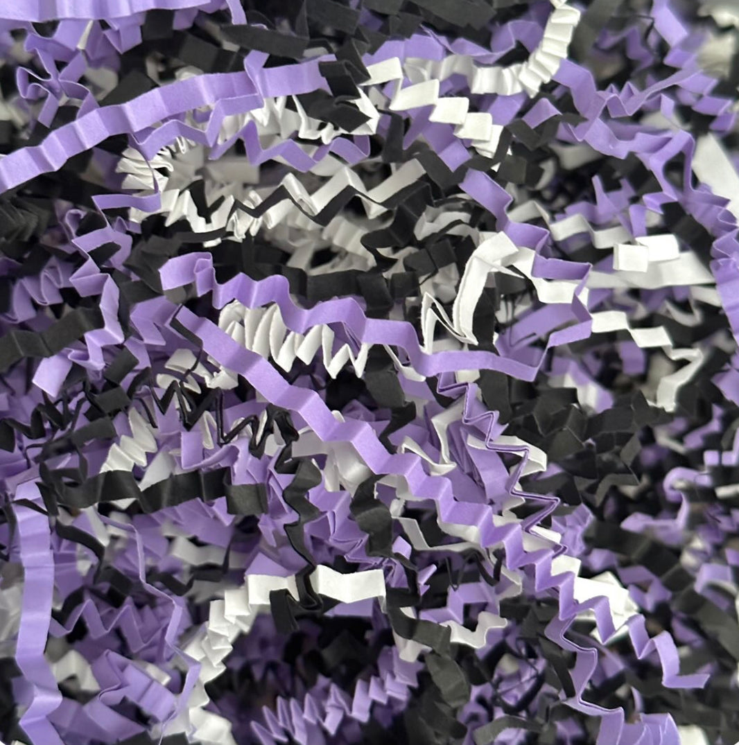 ShredAstic®️ Black Clover White ZigZag Crinkle Paper Mix