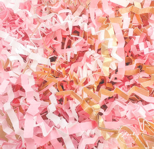 ShredAstic®️Pink White & Gold ZigZag Crinkle Paper Mix
