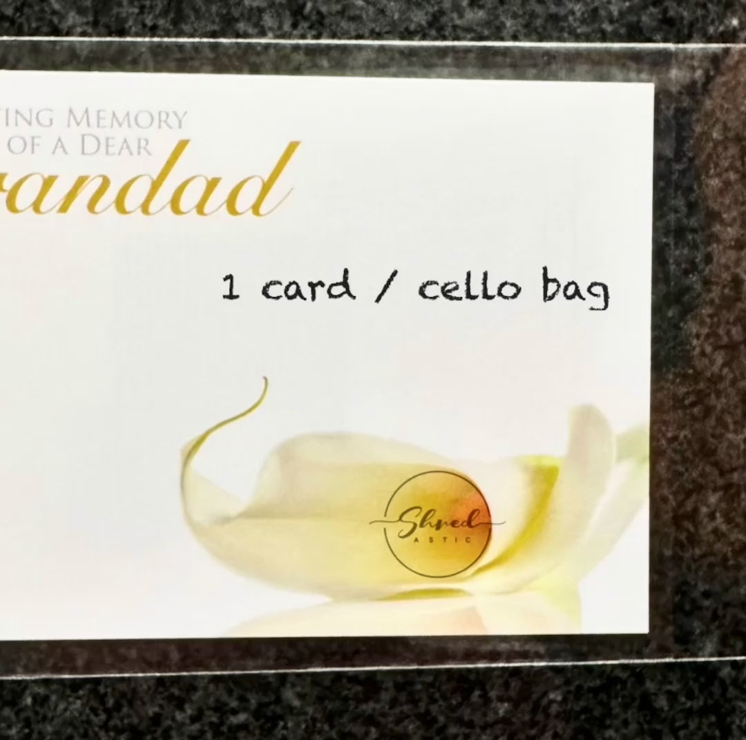 MUM In Loving Memory Funeral Message Card large 9 x 12 cm / cello envelope / holder options
