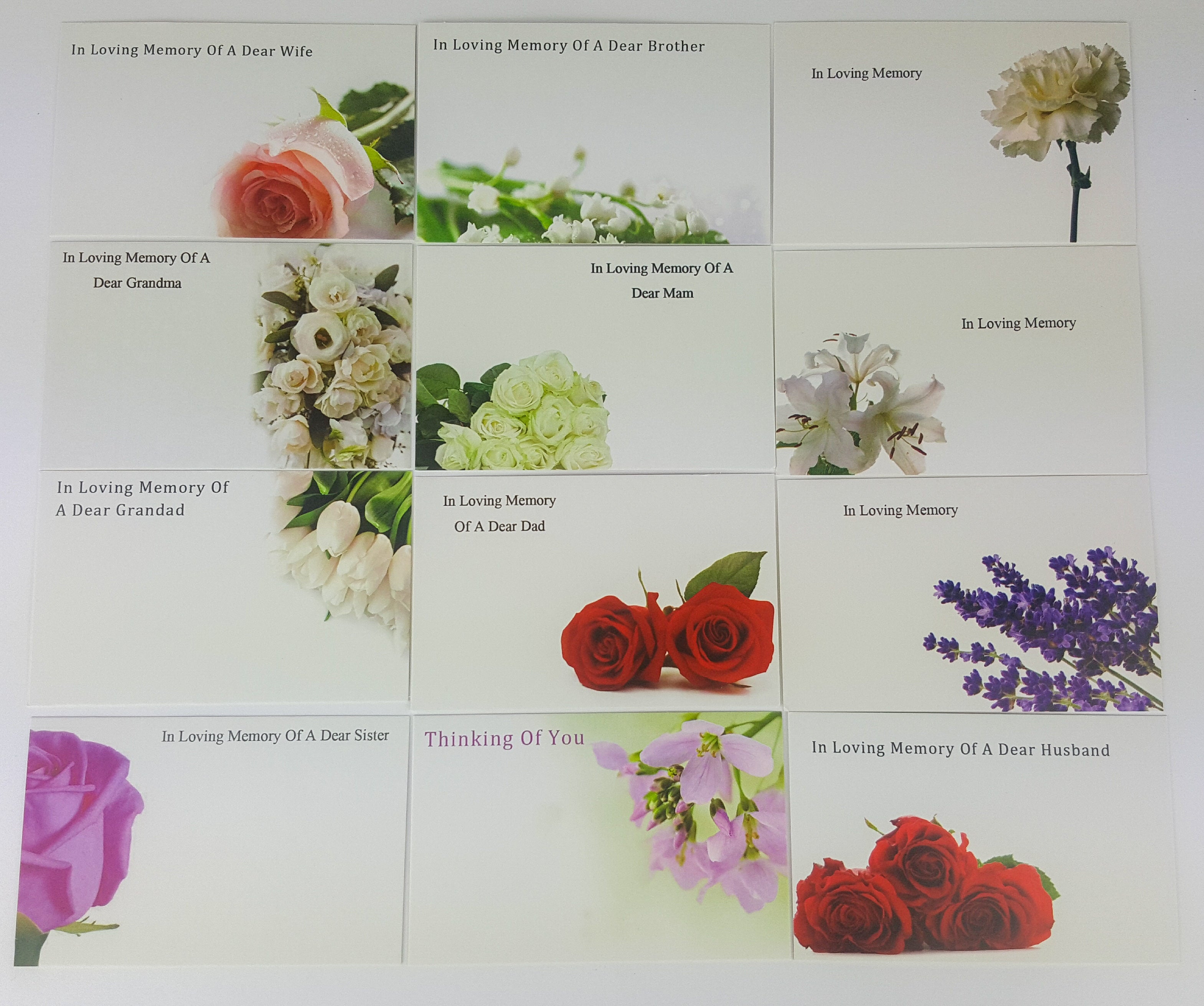 In Loving Memory/Funeral (Pack of 12) Floristry Cards