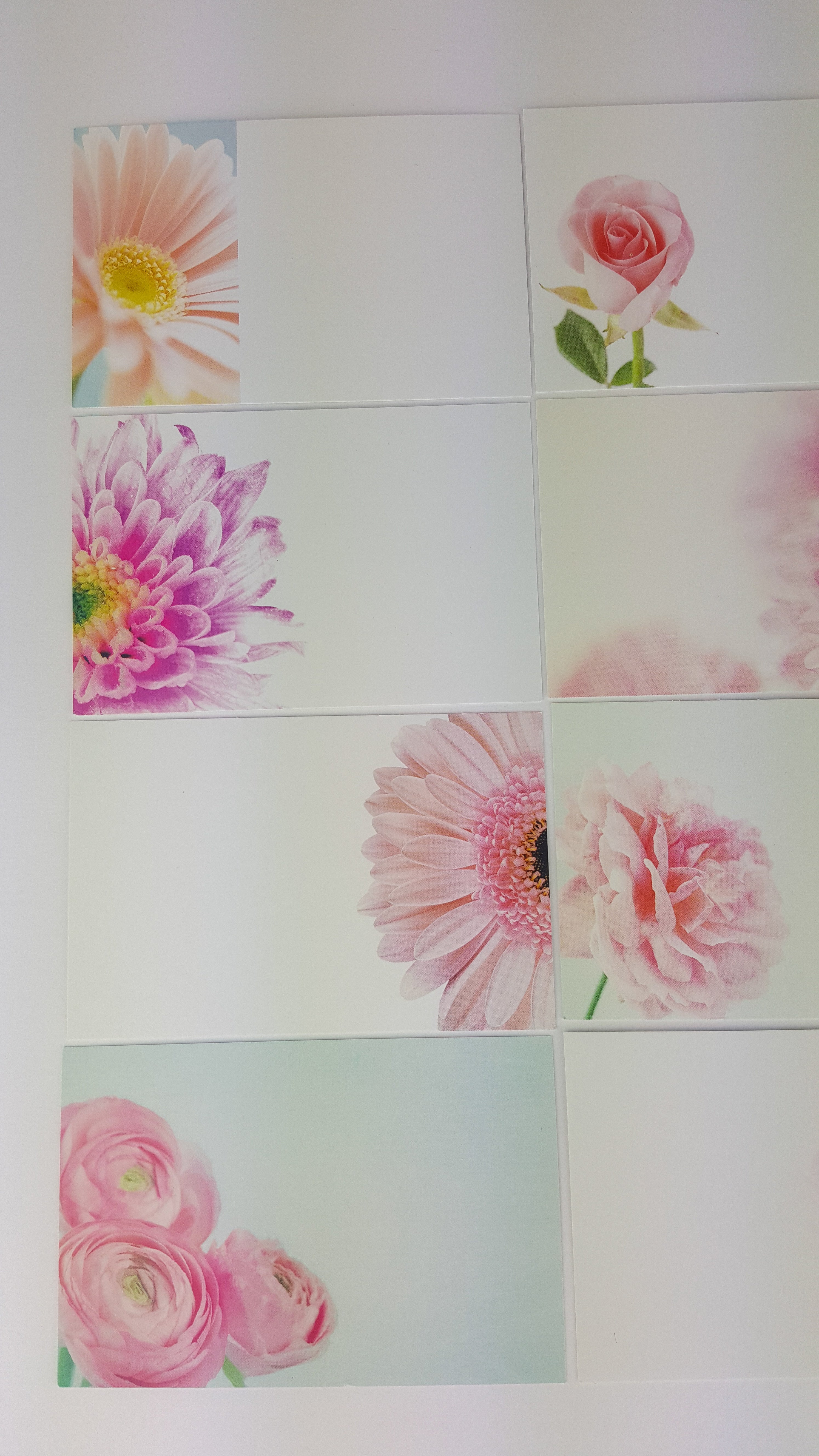 Pink Florals (Pack of 12) Florist Message Cards 6 x 9cm small