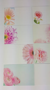 Pink Florals (Pack of 12) Florist Message Cards 6 x 9cm small