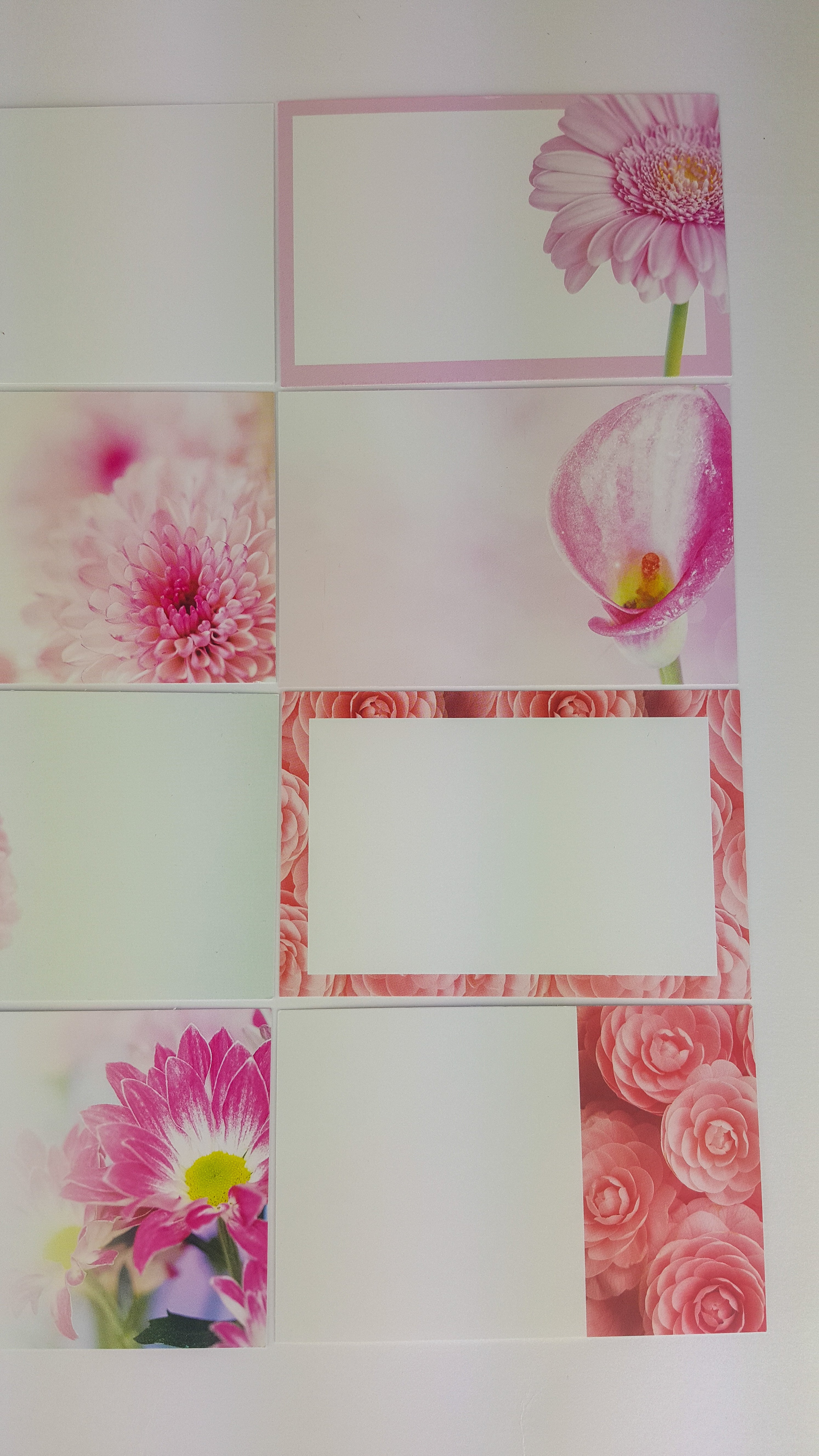 Pink Florals (Pack of 12) Florist Message Cards 6 x 9cm small