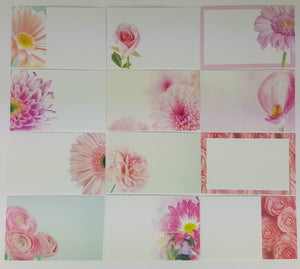 Pink Florals (Pack of 12) Florist Message Cards 6 x 9cm small