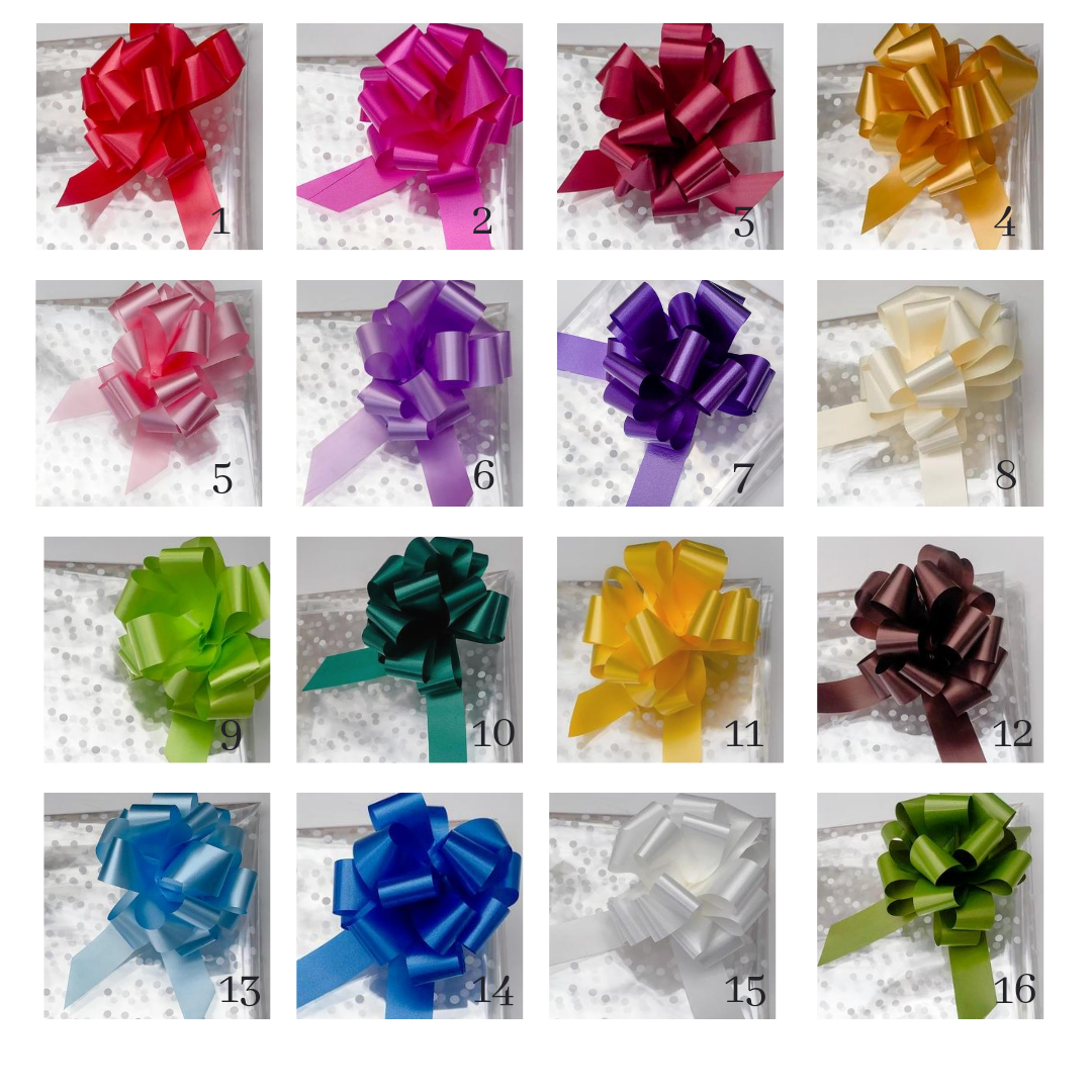 Large Dot Cellophane & Pull Bow