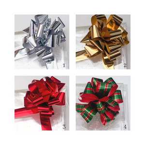 Micro Dot Cellophane & Metallic Pull Bow