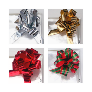 Clear Cellophane & Metallic Pull Bow
