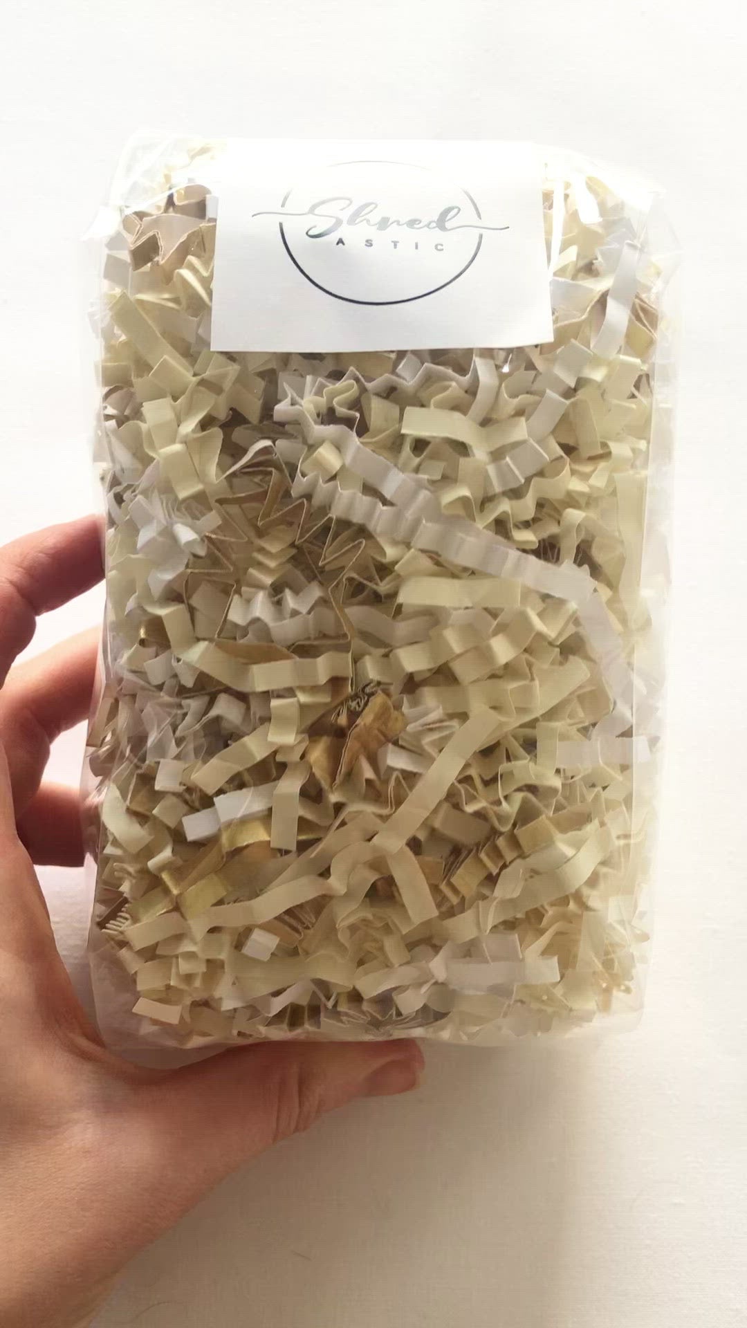 ShredAstic®️ White, Gold & Ivory ZigZag Crinkle Paper Mix